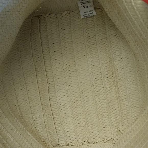 NWOT Straw tote bag with orange cloth straps - Picture 6 of 6